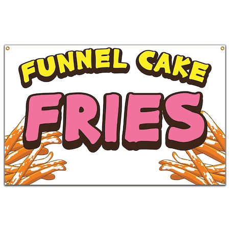 Signmission Funnel Cake Fries Banner Concession Stand Food Truck Single Sided B-60 Funnel Cake Fries19
